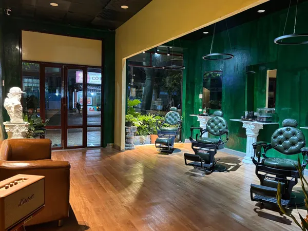 Leaf Barbershop entrance and barber stations